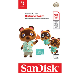 Slika izdelka: SanDisk microSDXC za Nintendo Switch 512GB, do 100MB/s branja, 90MB/s pisanja, U3, C10, A1, UHS-1