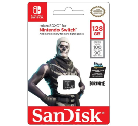 Slika izdelka: SanDisk Nintendo MicroSD UHS I Card - Fortnite Edition, Skull Trooper, 128GB