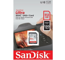 Slika izdelka: SanDisk Ultra 512GB SDXC spominska kartica 150MB/s