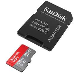 Slika izdelka: SanDisk Ultra microSDXC 512GB + SD Adapter 150MB/s  A1 Class 10 UHS-I