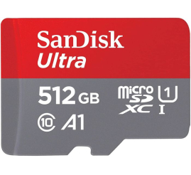 Slika izdelka: SanDisk Ultra microSDXC 512GB + SD Adapter 150MB/s  A1 Class 10 UHS-I