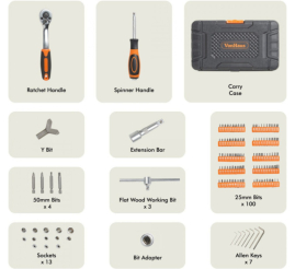 Slika izdelka: Set natičnih ključev VonHaus 130-delni - (VONDV-15-179)