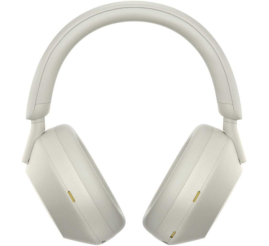 Slušalke brezžične naglavne Bluetooth stereo SONY WH-1000XM5 z mikrofonom - srebrne