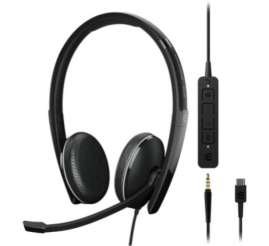 Slika izdelka: Slušalke žične EPOS naglavne z mikrofonom USB Sennheiser ADAPT 165T USB-C II črne (1000906) 