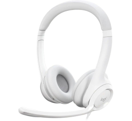 Slika izdelka: Slušalke žične Logitech naglavne z mikrofonom USB H390 bele (981-001286) 