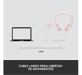 Slika izdelka: Slušalke žične Logitech naglavne z mikrofonom USB H390 roza (981-001281) 