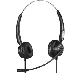 Slika izdelka: Slušalke žične Sandberg naglavne z mikrofonom RJ9/11 USB črne Headset Pro stereo (126-30)