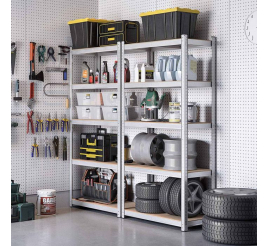 Slika izdelka: SONGMICS 2x Regal 40 x 90 x 180 cm bež-srebrna, GLR040E02