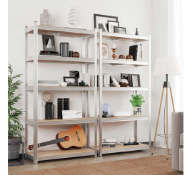 Slika izdelka: SONGMICS 2x Regal 40 x 90 x 180 cm bež-srebrna, GLR040E02