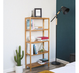 Slika izdelka: SONGMICS Bamboo naravni regal 60 x 26 x 130 cm, BCB35Y