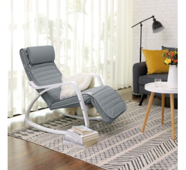 Slika izdelka: SONGMICS gugalni stol iz brezovega lesa temno siva natur