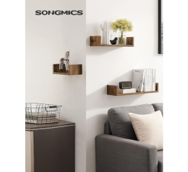 Slika izdelka: SONGMICS komplet 3 plavajočih stenskih polic