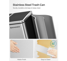 Slika izdelka: SONGMICS koš za ločevanje odpadkov 3x 18L srebrno črn, LTB54NL