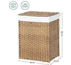 Slika izdelka: SONGMICS Košara za perilo Ratan 90L naravna, LCB51NL
