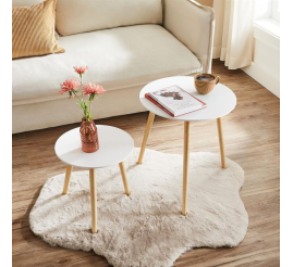 Slika izdelka: SONGMICS Miza 2X za dnevni prostor 45 x 50 x 45cm bela, LET07WN