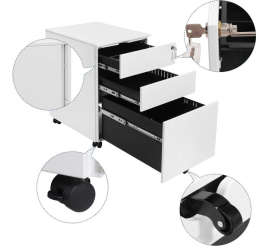 Slika izdelka: SONGMICS Pisarniška omarica na kolesih OFC60WT