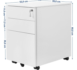 Slika izdelka: SONGMICS Pisarniška omarica na kolesih OFC60WT