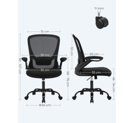 Slika izdelka: SONGMICS pisarniški stol OBN37BKV2