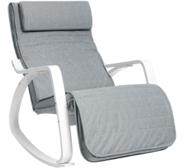 Slika izdelka: SONGMICS pomirjujoč leseni gugalni stol z nastavljivim podnožjem