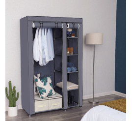 Slika izdelka: SONGMICS  prenosna garderobna omara, siva, LSF007G