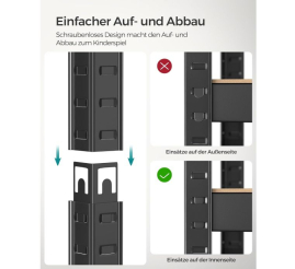 Slika izdelka: SONGMICS Regal 30 x 75 x 150 cm rjavo-črna,GLR030B21