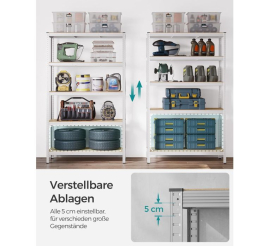 Slika izdelka: SONGMICS Regal 60 x 120 x 200 cm rjavo-srebrno,GLR060E01