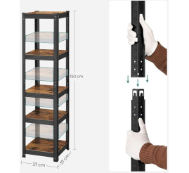 Slika izdelka: SONGMICS stojalo za knjige in shranjevanje 5 polic Vintage 