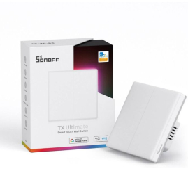 Slika izdelka: SONOFF pametno stensko stikalo TX Ultimate RGB, Wi-Fi, dvojno