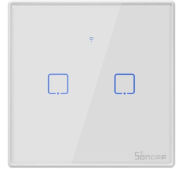 Slika izdelka: SONOFF pametno stensko stikalo Wi-Fi + RF433 dvojno T2EU2C-TX