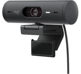 Slika izdelka: Spletna kamera Logitech BRIO 500 4MP FHD 30FPS 90° USB-C grafitna Autofokus 4xdigitalni zoom dvojni mikrofon pokrov za lečo (960-001422)