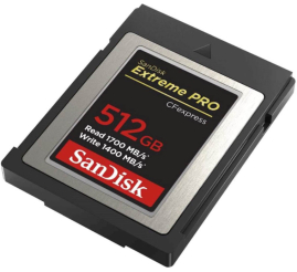 Slika izdelka: Spominska kartica CFexpress 512GB Sandisk Extreme Pro 1700MB/s/1400MB/s (SDCFE-512G-GN4NN)