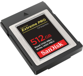 Slika izdelka: Spominska kartica CFexpress 512GB Sandisk Extreme Pro 1700MB/s/1400MB/s (SDCFE-512G-GN4NN)
