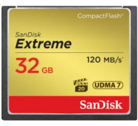 Slika izdelka: Spominska kartica Compact Flash 32GB Sandisk Etreme 120MB/s/85MB/s (SDCFXSB-032G-G46)
