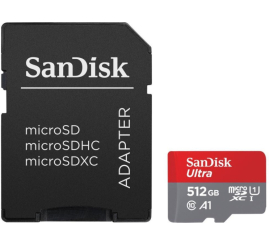 Slika izdelka: Spominska kartica SDXC 512GB Sandisk Ultra 150MB/s/+adapter (SDSQUAC-512G-GN6MA)