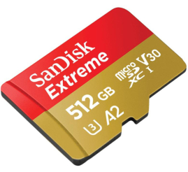 Slika izdelka: Spominska kartica SDXC 512GB Sandisk Extreme 190MB/130MB/s U3 V30 UHS-I +adapter (SDSQXAV-512G-GN6MA)