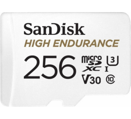 Slika izdelka: Spominska kartica SDXC-Micro 256GB Sandisk High Endurance 100MB/s/40MB/s U3 V30 UHS-I +adapter (SDSQQNR-256G-GN6IA)