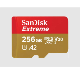 Slika izdelka: Spominska kartica SDXC-Micro 256GB Sandisk 190MB/s/130MB/s U3 V30 UHS-I +adapter (SDSQXAV-256G-GN6MA)