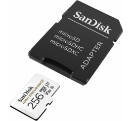 Slika izdelka: Spominska kartica SDXC-Micro 256GB Sandisk High Endurance 100MB/s/40MB/s U3 V30 UHS-I +adapter (SDSQQNR-256G-GN6IA)