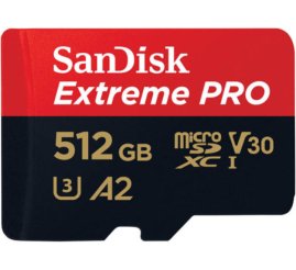 Slika izdelka: Spominska kartica SDXC-Micro 512GB Sandisk Extreme Pro 200MB/s/140MB/s U3 V30 UHS-I +adapter (SDSQXCD-512G-GN6MA)