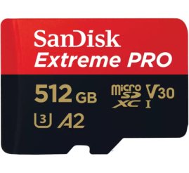 Slika izdelka: Spominska kartica SDXC-Micro 512GB Sandisk Extreme Pro 200MB/s/140MB/s U3 V30 UHS-I +adapter (SDSQXCD-512G-GN6MA)
