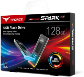 Slika izdelka: Spominski ključek 128GB USB 3.2 Teamgroup Spark RGB 180/90MB/s (TSPARK3128GB01)