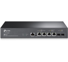 Slika izdelka: STIKALO 4-PORT + 2x SFP TP-Link 10Gbp/s PoE+ (TL-SX3206HPP)