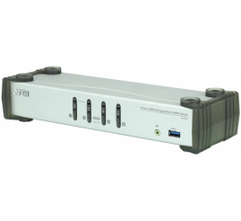 Slika izdelka: Stikalo KVM ATEN 4x1 DisplayPort 4xUSB s kabli CS1914 Siv