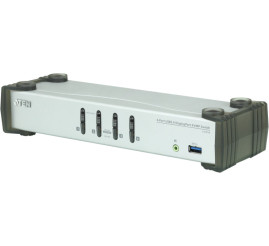 Slika izdelka: Stikalo KVM ATEN 4x1 DisplayPort 4xUSB s kabli CS1914 Siv