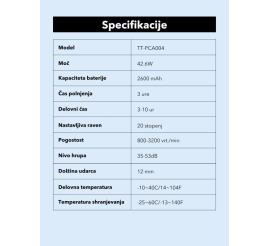 Slika izdelka: TaoTronics TT-PCA004 masažna pištola