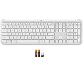 Slika izdelka: Tipkovnica brezžična + Bluetooth Logitech Signature Slim K950 US international | SLO gravura bela (920-012466)