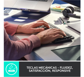 Slika izdelka: Tipkovnica brezžična + Bluetooth Logitech MX Mechanical MINI UK | SLO gravura grafitna LED osvetlitev (920-010780)