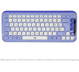 Slika izdelka: Tipkovnica brezžična + Bluetooth Logitech Pop Icon Keys US international | SLO gravura vijolična (920-013074)