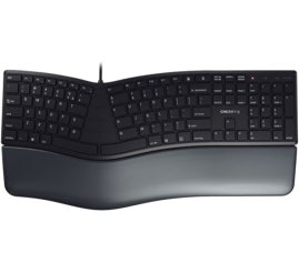 Slika izdelka: Tipkovnica Cherry USB ergonomska KC 4500 ERGO US international Ergonomska črna SLO gravura (JK-4500GB-2)