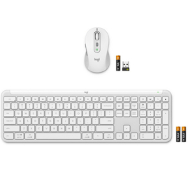 Slika izdelka: Tipkovnica in miš Logitech brezžična + Bluetooth Signature Slim Combo MK950 SLO bela Bolt USB reciever SLO gravura (920-012491)